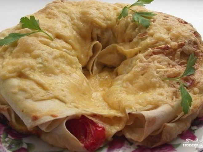 Рецепт лаваша с фаршем и сыром