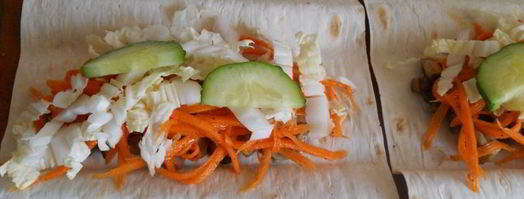 лаваш с курицей, грибами и корейской морковью. Шаг 6