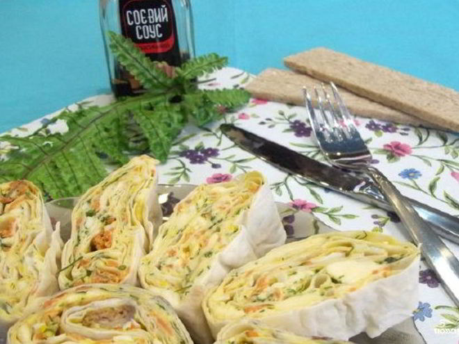 Рецепт лаваша с курицей и корейской морковкой