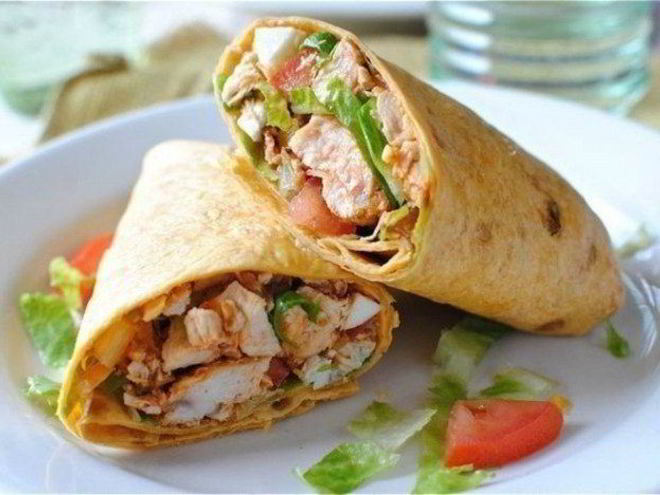 Рецепт лаваша с курицей и овощами