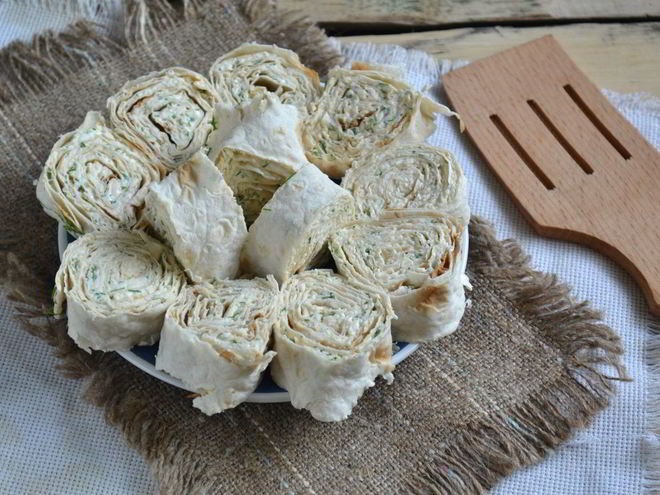 Рецепт лаваша с сыром и укропом