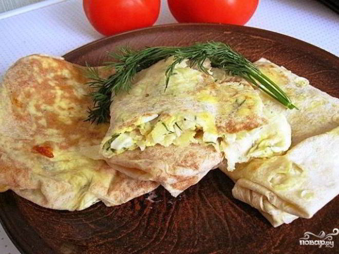 Рецепт лаваша с сыром на сковороде