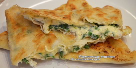 Лаваш с зеленью и сыром