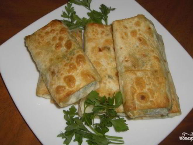 Рецепт лаваша с зеленью