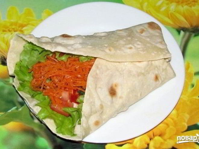 Рецепт начинки для лаваша с корейской морковкой