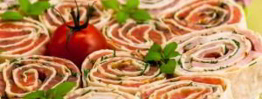 рулетики из лаваша с семгой и ветчиной. Шаг 8