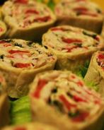 Рулеты из лаваша с крабовым мясом и красной рыбой