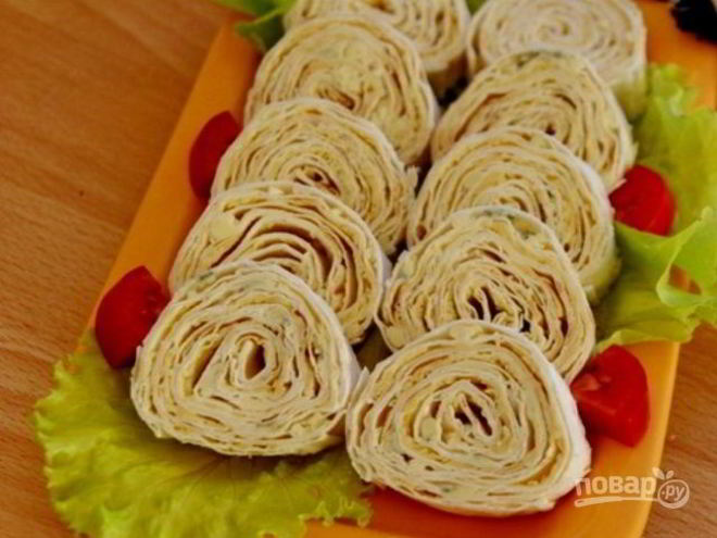 Рецепт сырного рулета в лаваше