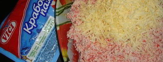 закуска из крабовых палочек в лаваше, обжаренная. Шаг 2