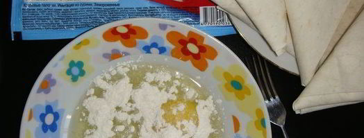 закуска из крабовых палочек в лаваше, обжаренная. Шаг 10