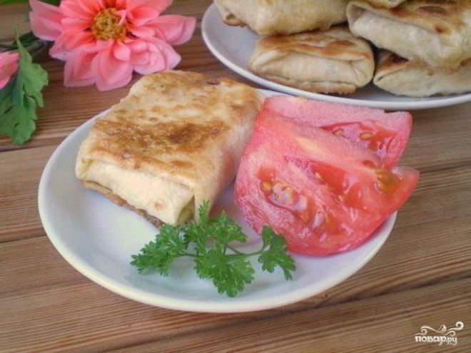 Рецепт жареного лаваша с начинкой