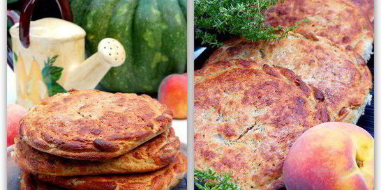 Фокачча из гречневой муки с персиками