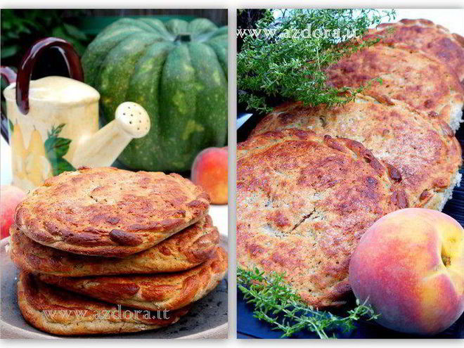 Рецепт фокаччи из гречневой муки с персиками