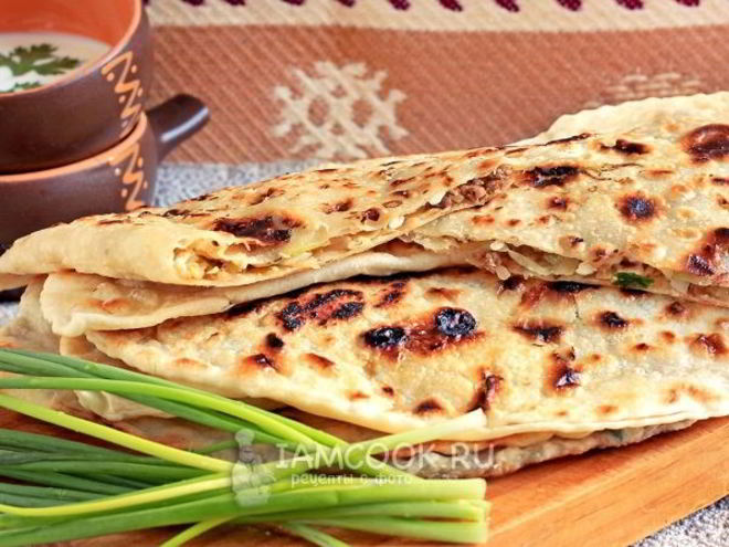 Рецепт лепешек с начинкой на сковороде