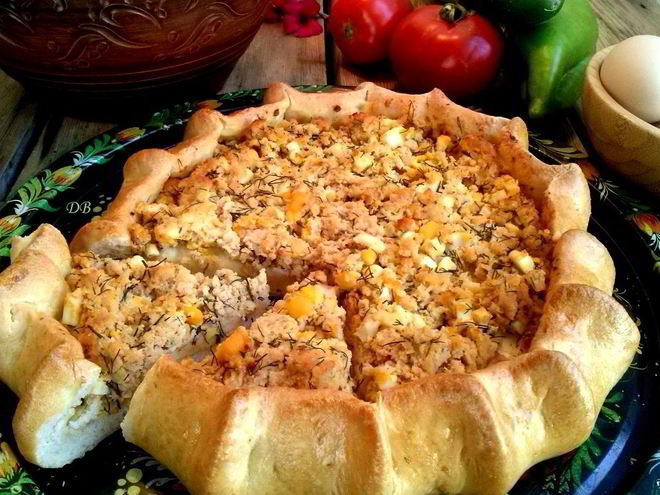 Рецепт расстегая лепешкой