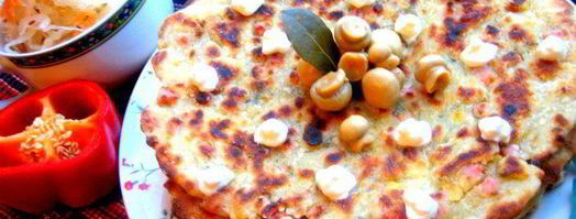 сырно-тыквенные лепешки с колбасой и зеленью. Шаг 25