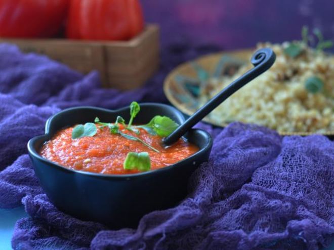 Рецепт турецкого острого соуса из печеных овощей к крупам и лепешкам