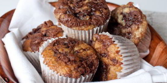 Банановые маффины с нутеллой