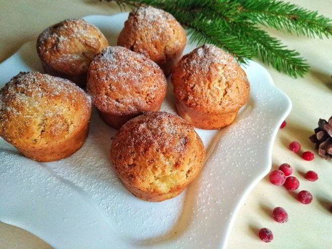 Рецепт маффинов с ананасами и грецкими орехами