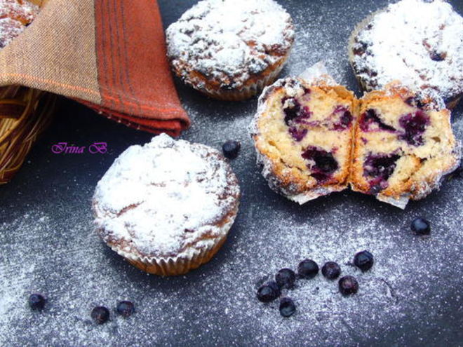 Рецепт маффинов с черникой и штрейзелем