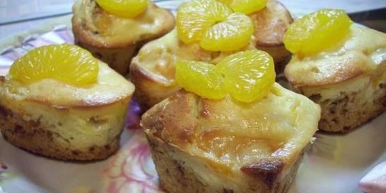 Маффины с мандаринами и сыром Маскарпоне