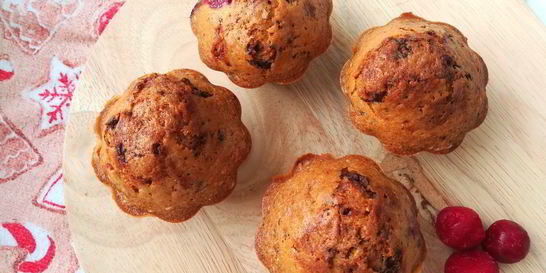 Маффины с шоколадом и вишней