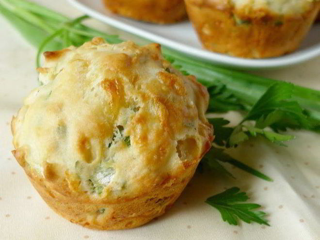 Рецепт маффинов с сыром и зеленью