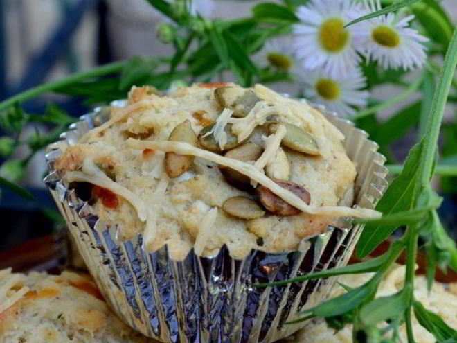 Рецепт маффинов с тремя видами сыра