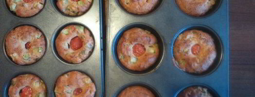 маффины с цукини, сыром и помидорами черри. Шаг 4