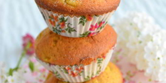 Ревенные маффины с тыквенным пюре