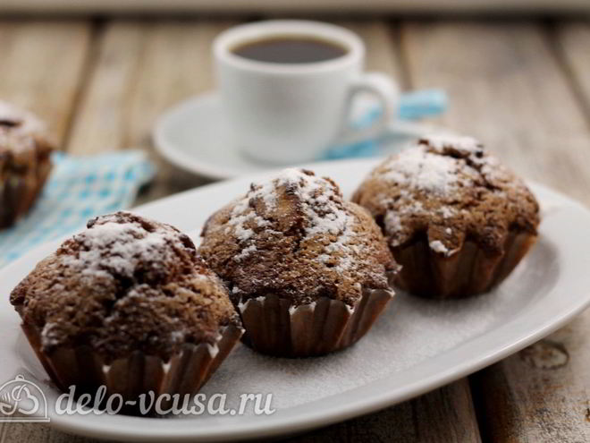 Рецепт шоколадных маффинов с вишней