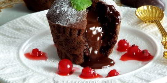 Шоколадные маффины с жидкой начинкой