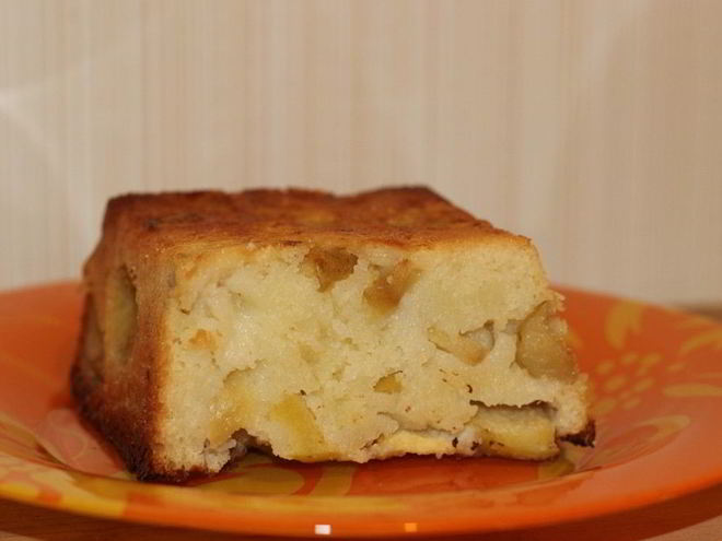 Рецепт манника на кефире с яблоками