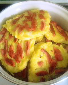 Кабачковые оладьи с сосисками