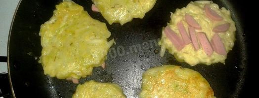 кабачковые оладьи с сосисками. Шаг 9