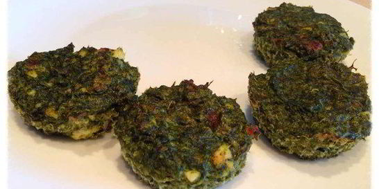 Оладьи из шпината с творогом