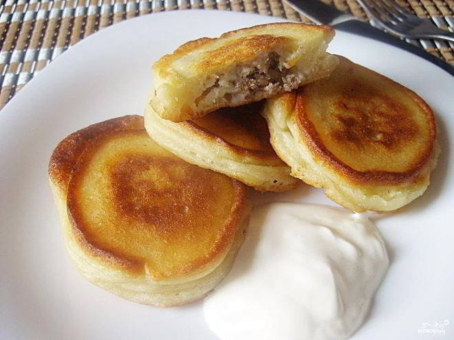 Рецепт оладий с фаршем