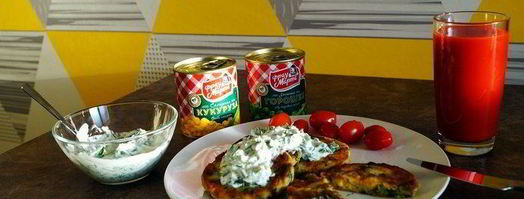 оладьи с кукурузой и горошком. Шаг 13