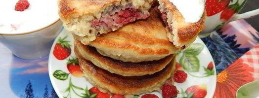 овсяные оладушки с малиной. Шаг 10