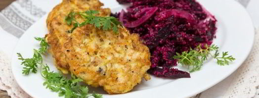 рубленые куриные оладьи с жареными овощами. Шаг 12