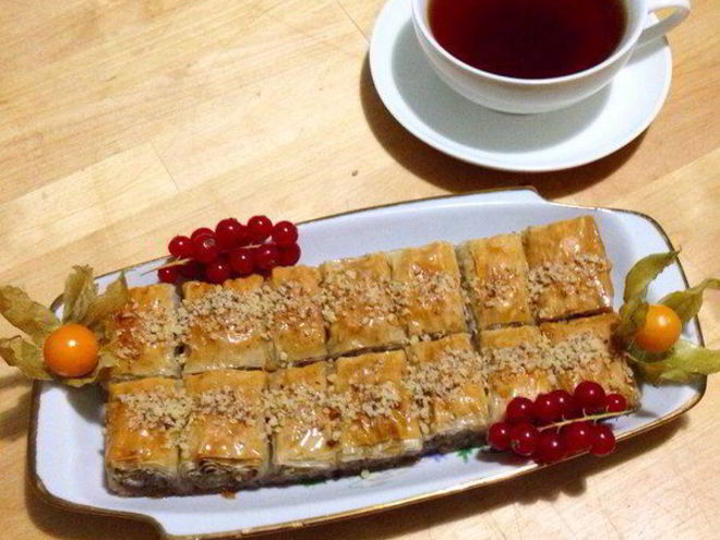 Рецепт пахлавы с грецкими орехами из теста фило