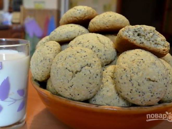 Рецепт овсяного печенья с маком