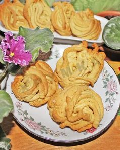 Печенье Хризантема через мясорубку