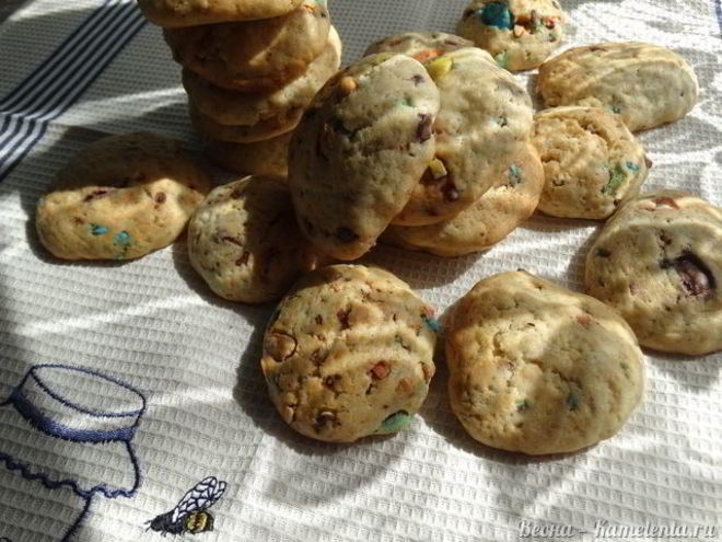 Рецепт печенья с драже m&m