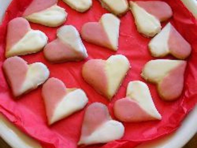 Рецепт печенья сердечки с двуцветной глазурью