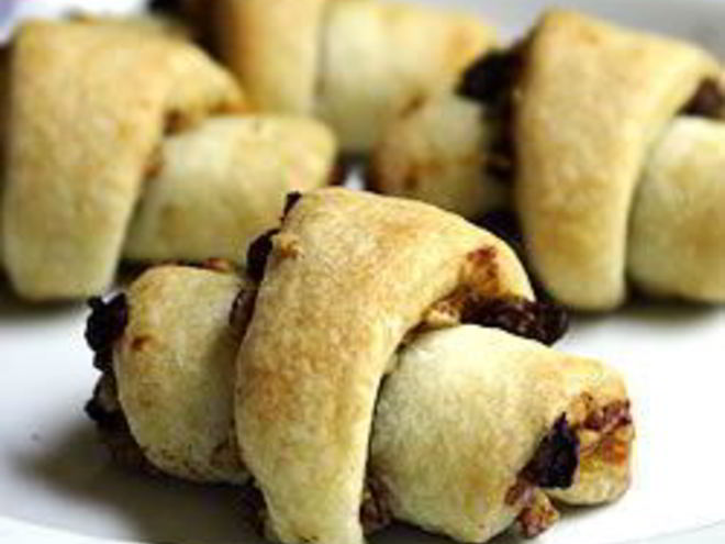 Рецепт сливочных рогаликов с начинкой