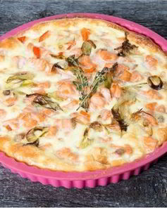 Киш с креветками и cемгой