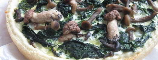 киш с опятами, шпинатом и моцареллой. Шаг 8