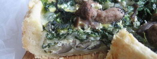 киш с опятами, шпинатом и моцареллой. Шаг 9