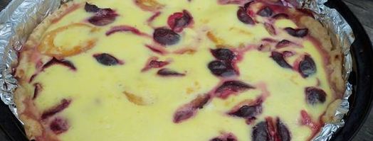 песочный пирог с ягодами и сметанной заливкой. Шаг 4